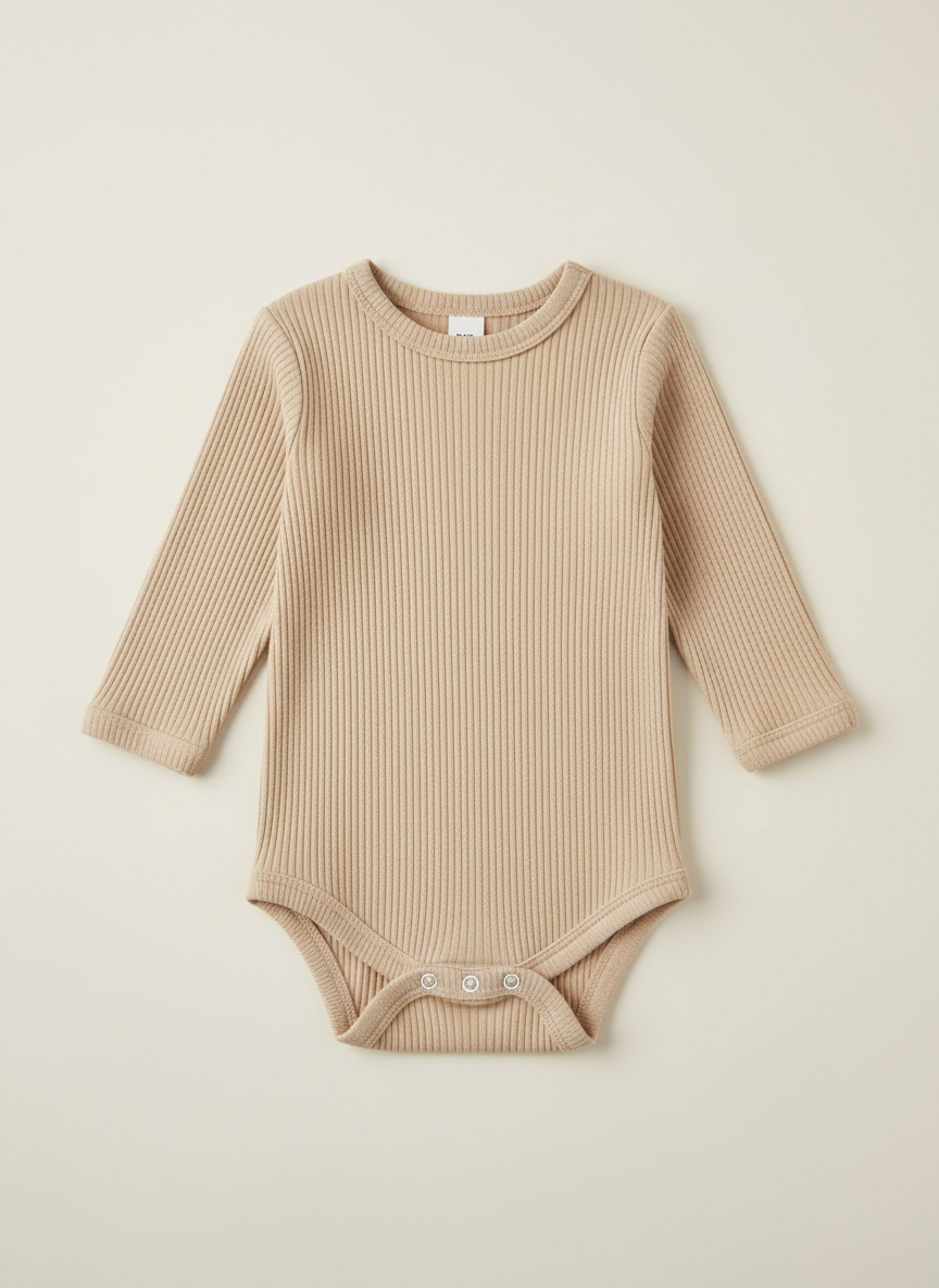 Vera Ribbed Long-Sleeve Onesie