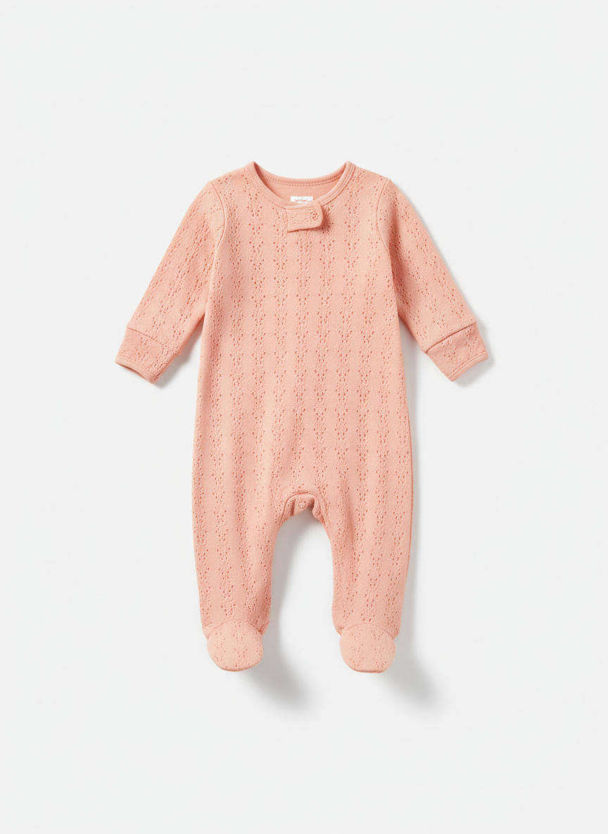 Aura Pointelle Knit Sleep Onesie