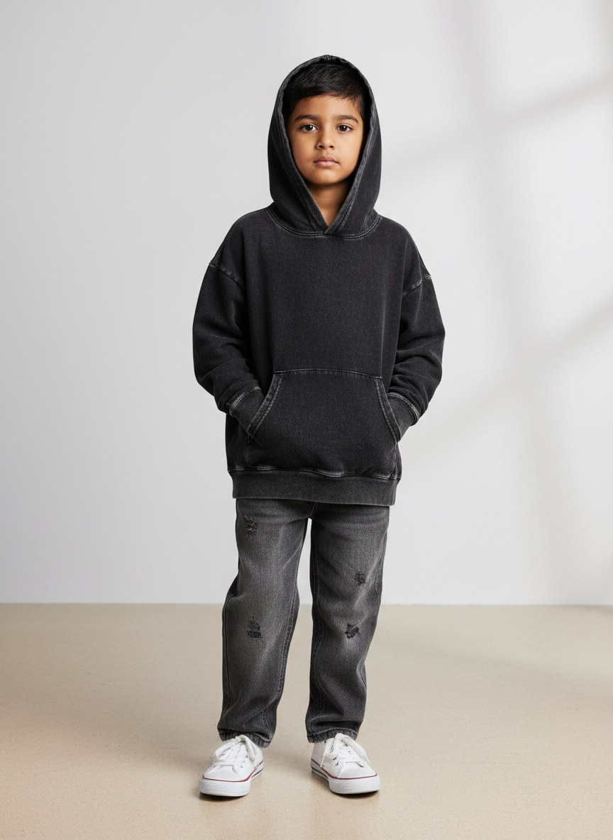 Rebel Distressed Wash Hoodie