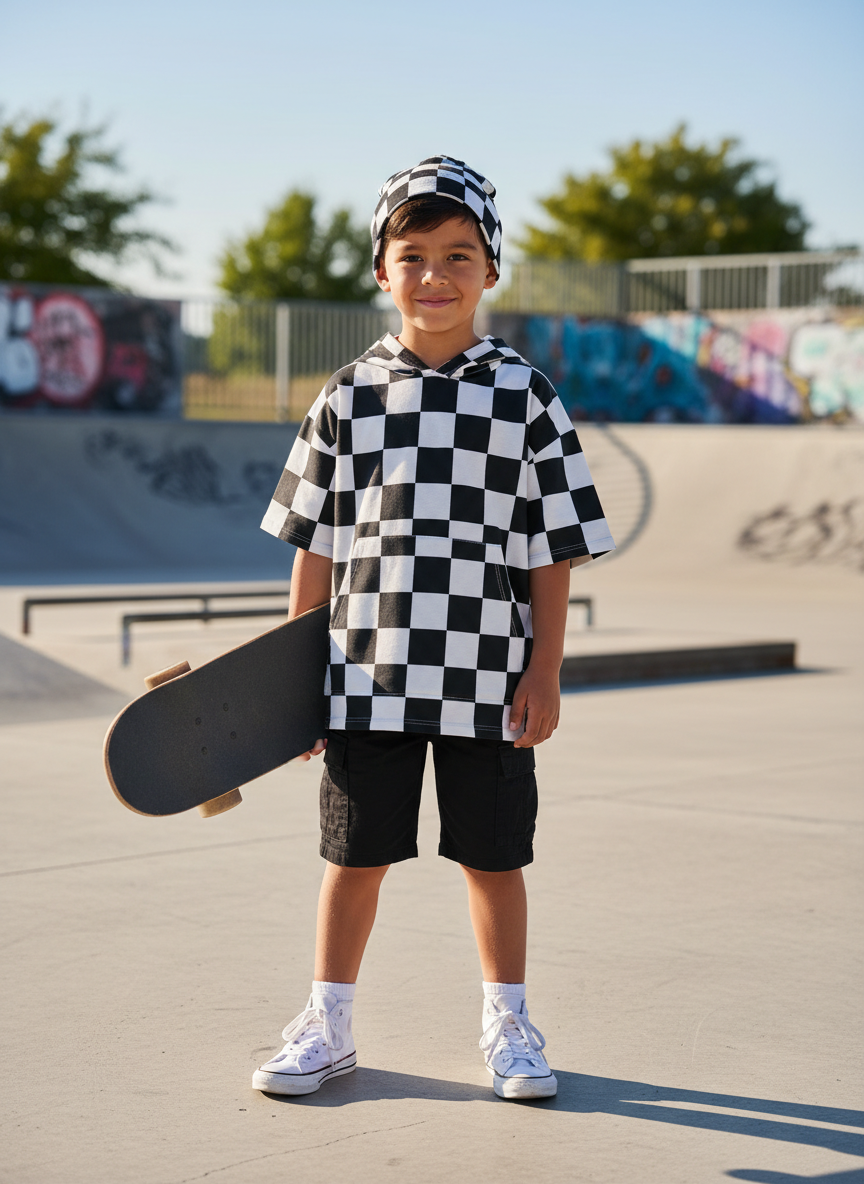 Rebel Skater Checkered Hoodie