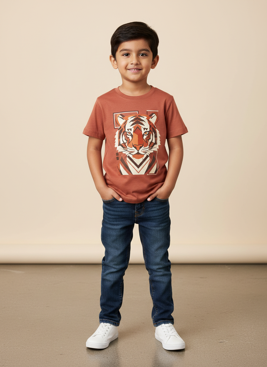 Aura Geometric Tiger Tee