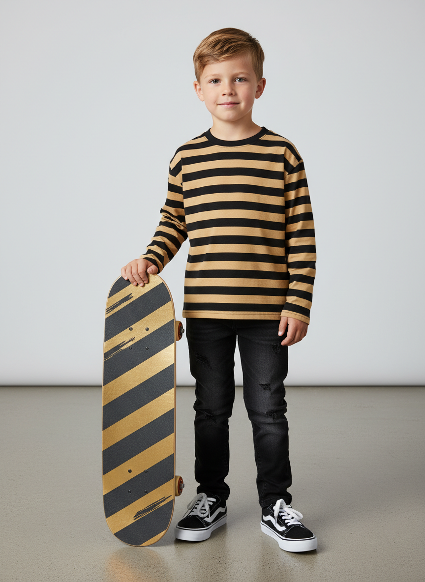 Lumina Skater-Vibe Stripe Tee