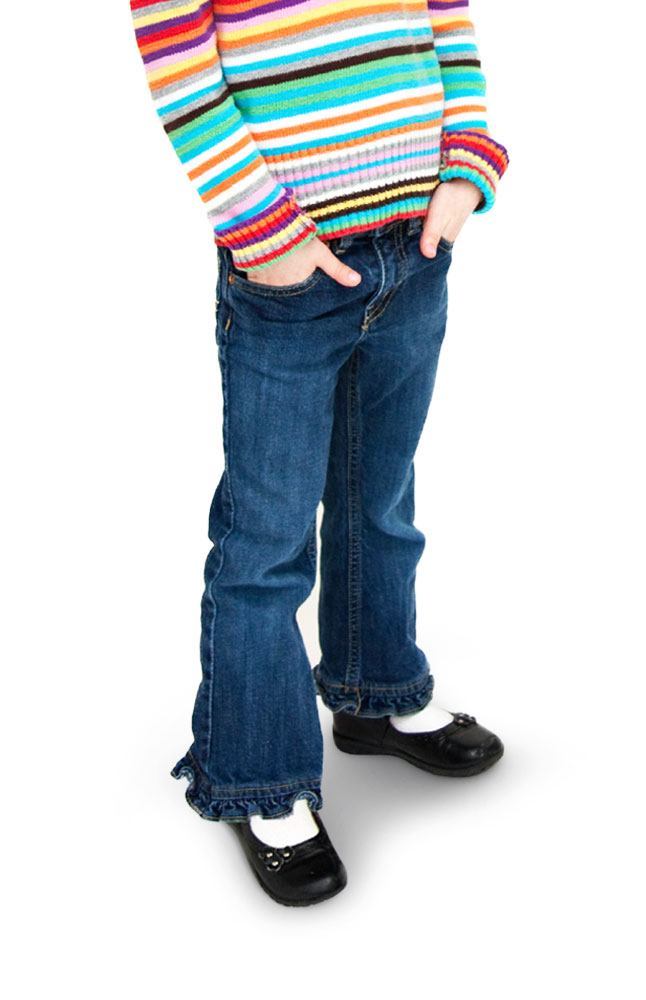 Albini Tots Girls' Jeans with Ruffled Cuffs