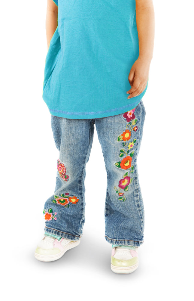 Albini Tots Girls' Hearts&Flowers Jeans