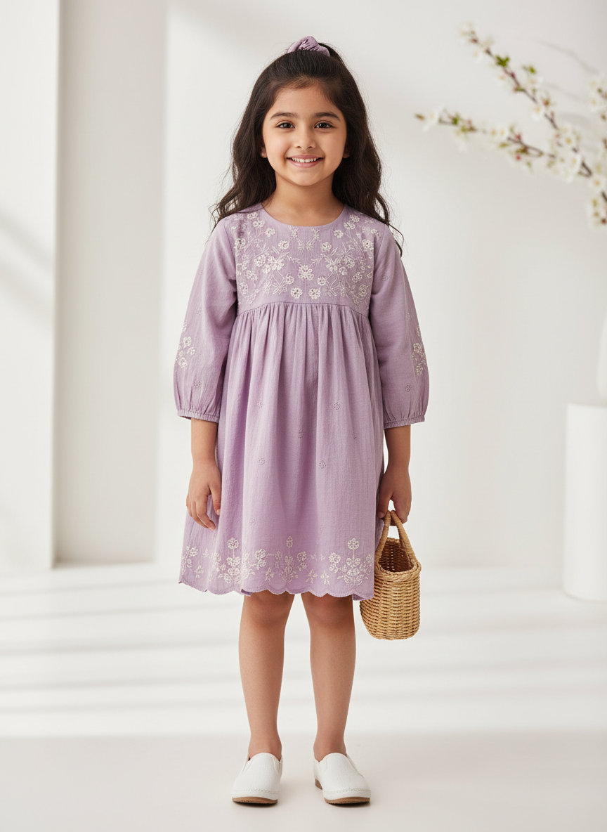 Aura Embroidered Smock Dress
