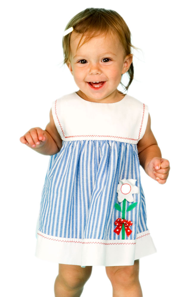 Hermitage Toddler Girls' Striped Dress with Flower