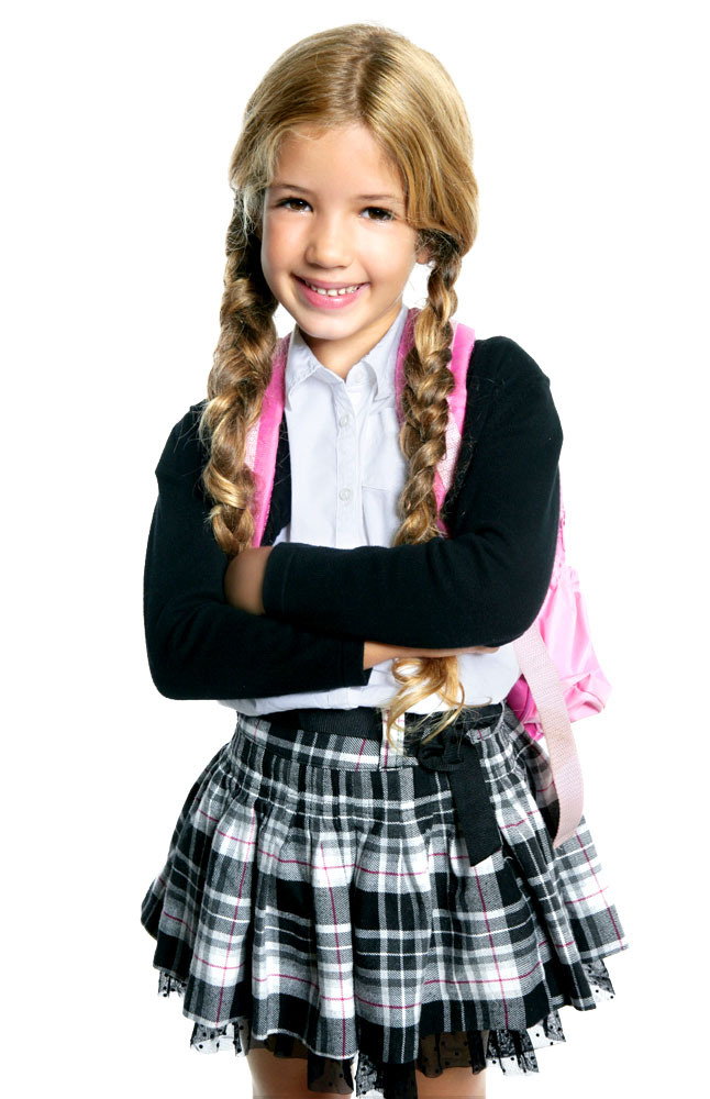 Versatil Girls' Pleated Tartan Skirt