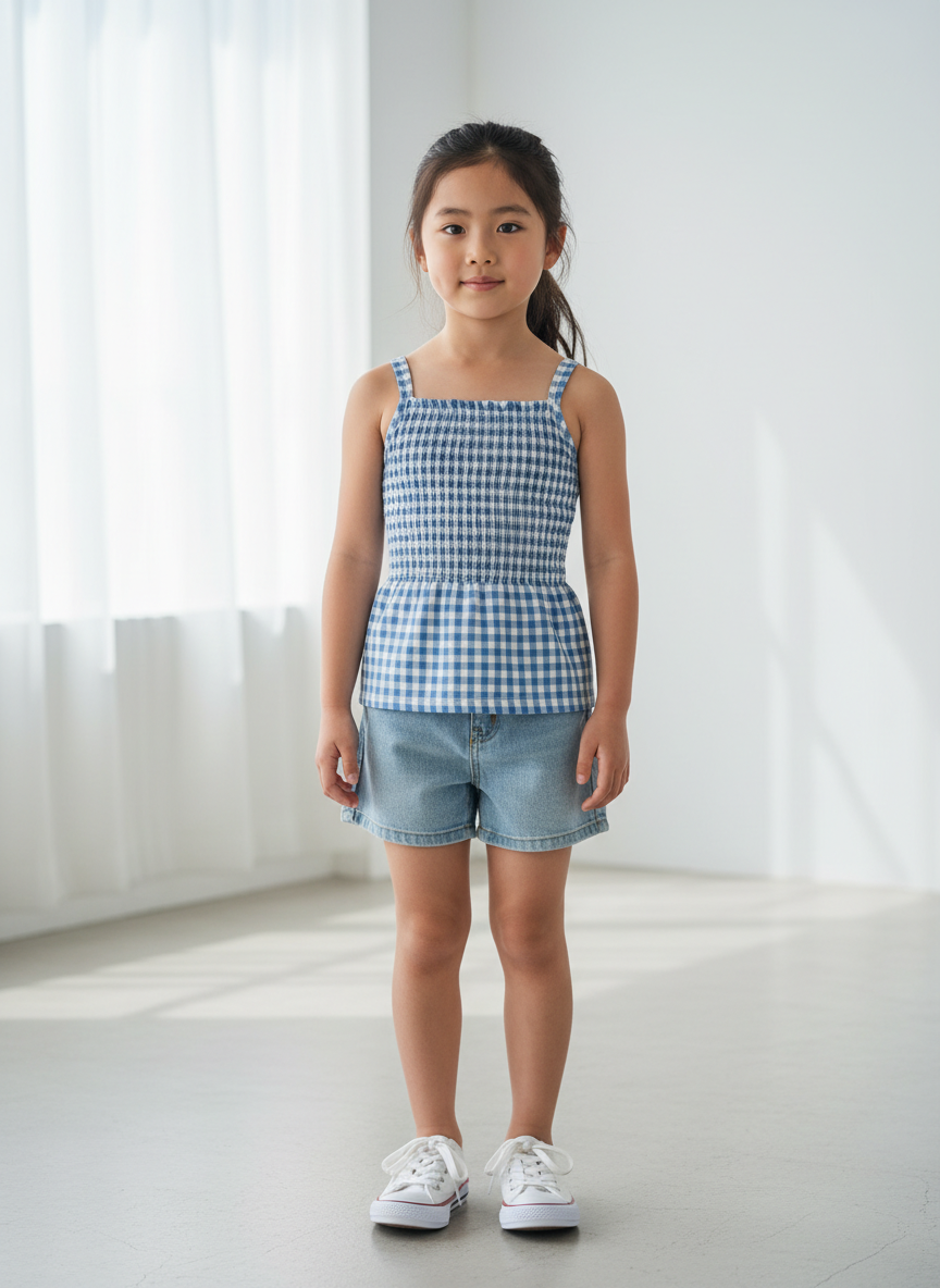 Vera Smocked Gingham Cami