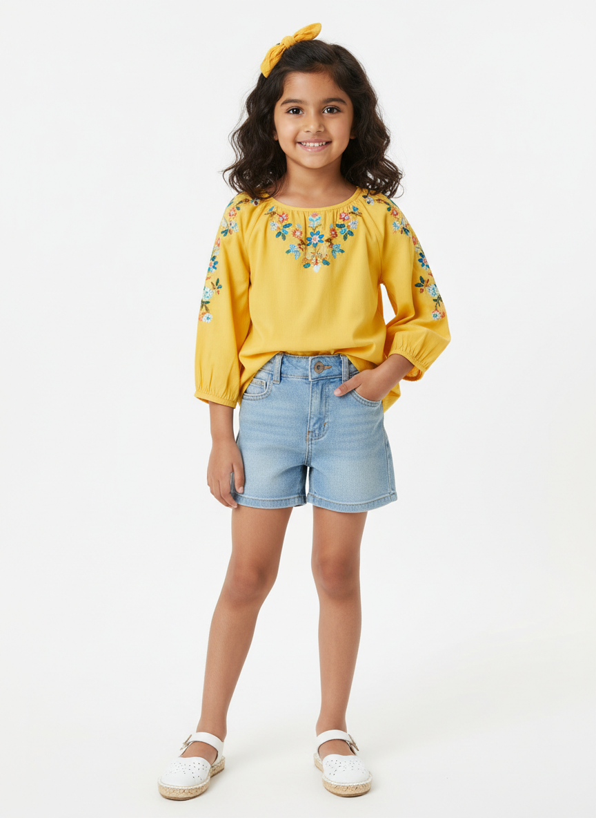 Aura Embroidered Peasant Blouse