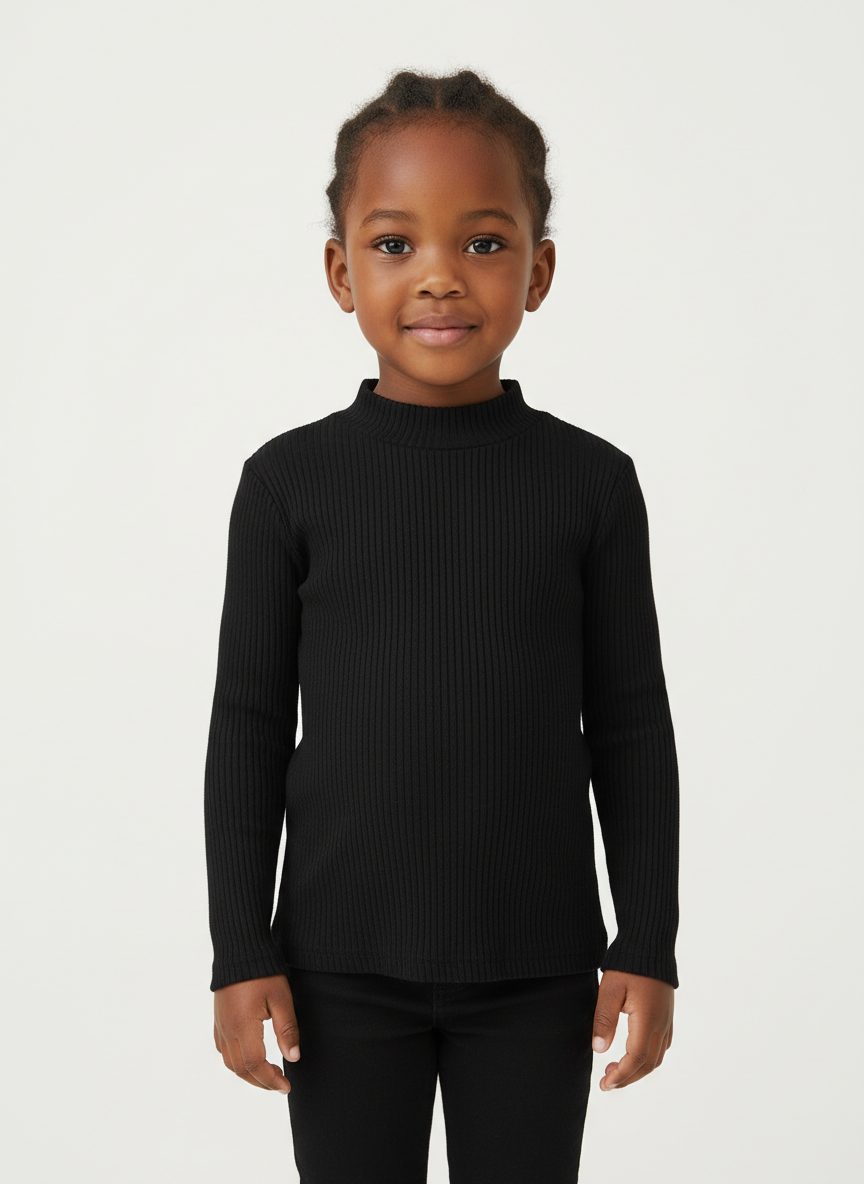 Vera Ribbed Mock Neck Top