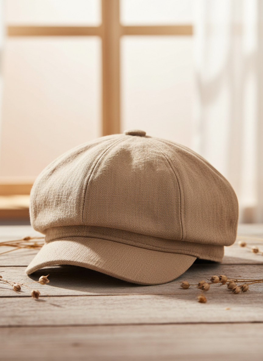 Vera Linen Newsboy Cap