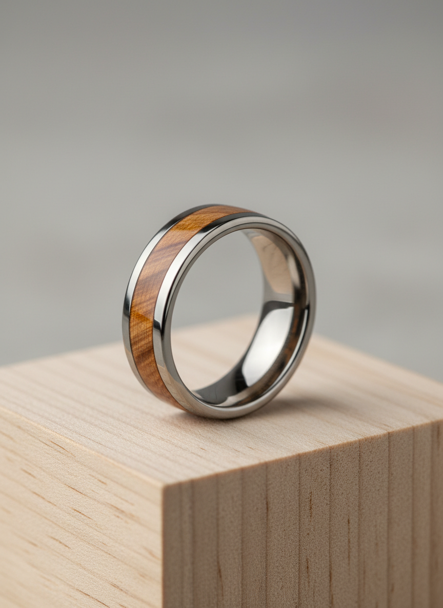 Solstice Wood Inlay Ring