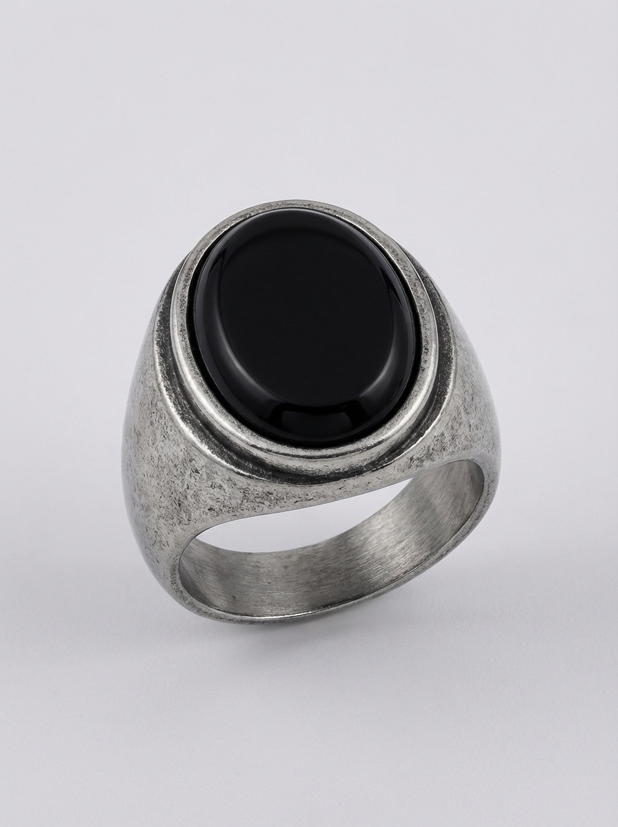 Rebel Onyx Statement Ring