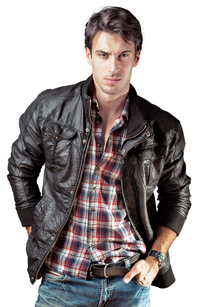 Albini Black Leather Aviator