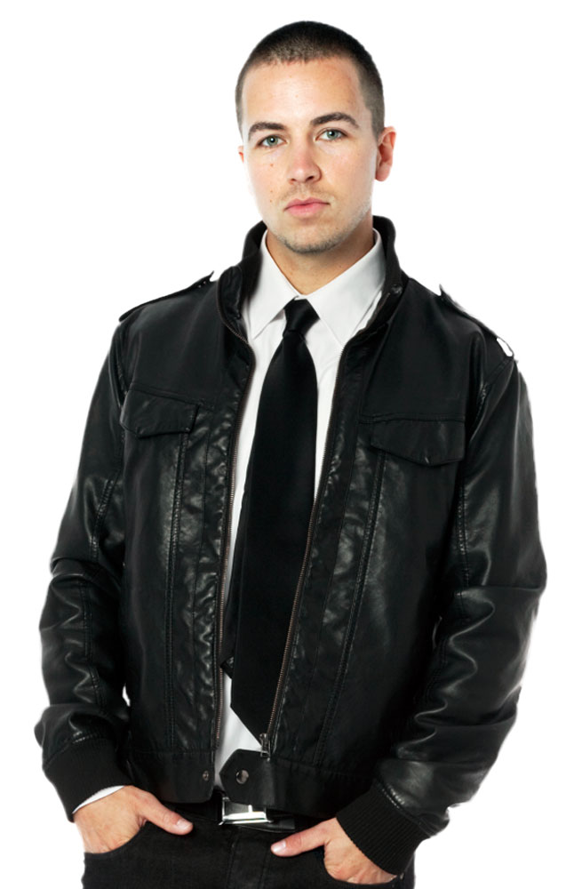 Luigi Valenti Black Leather Short Coat