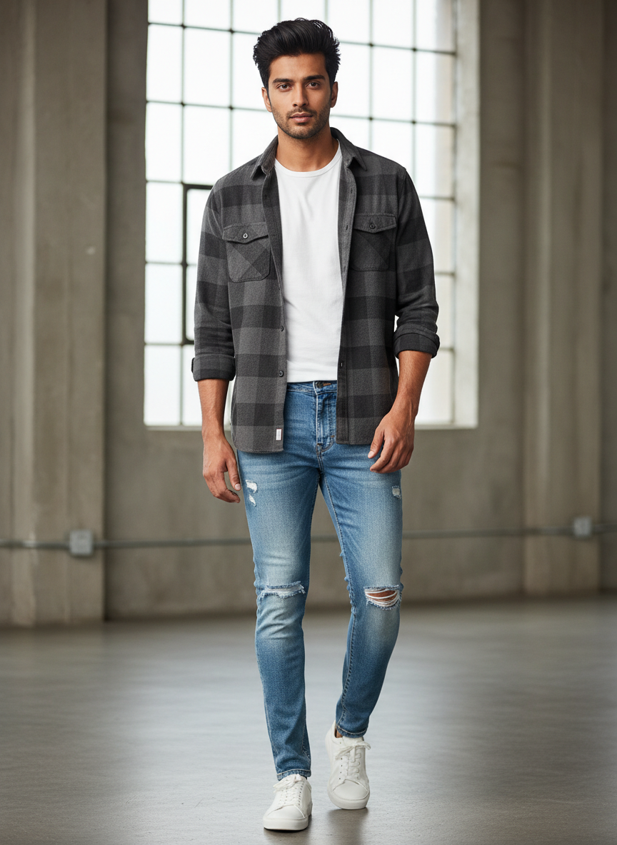 Rebel Distressed Skinny Jean