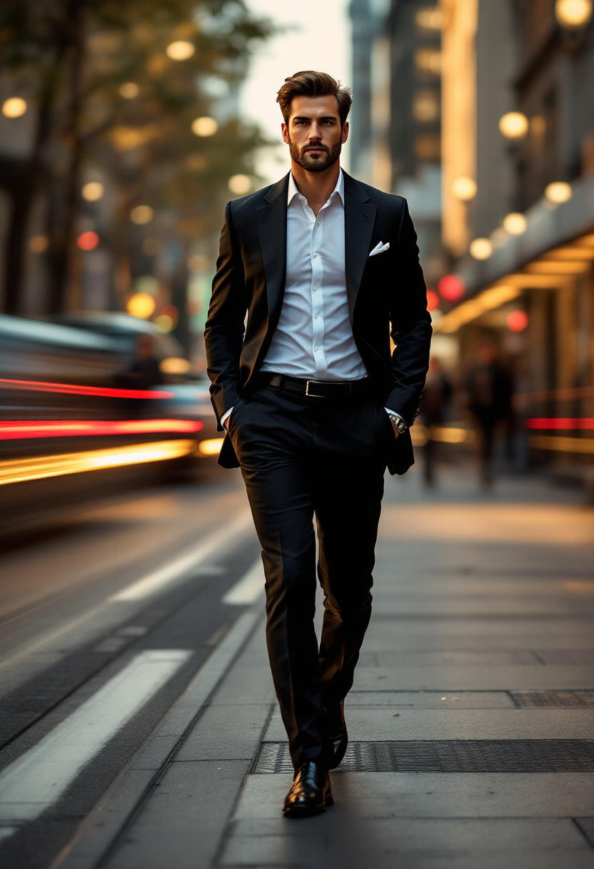 Black Executive Evening Suit Trousers