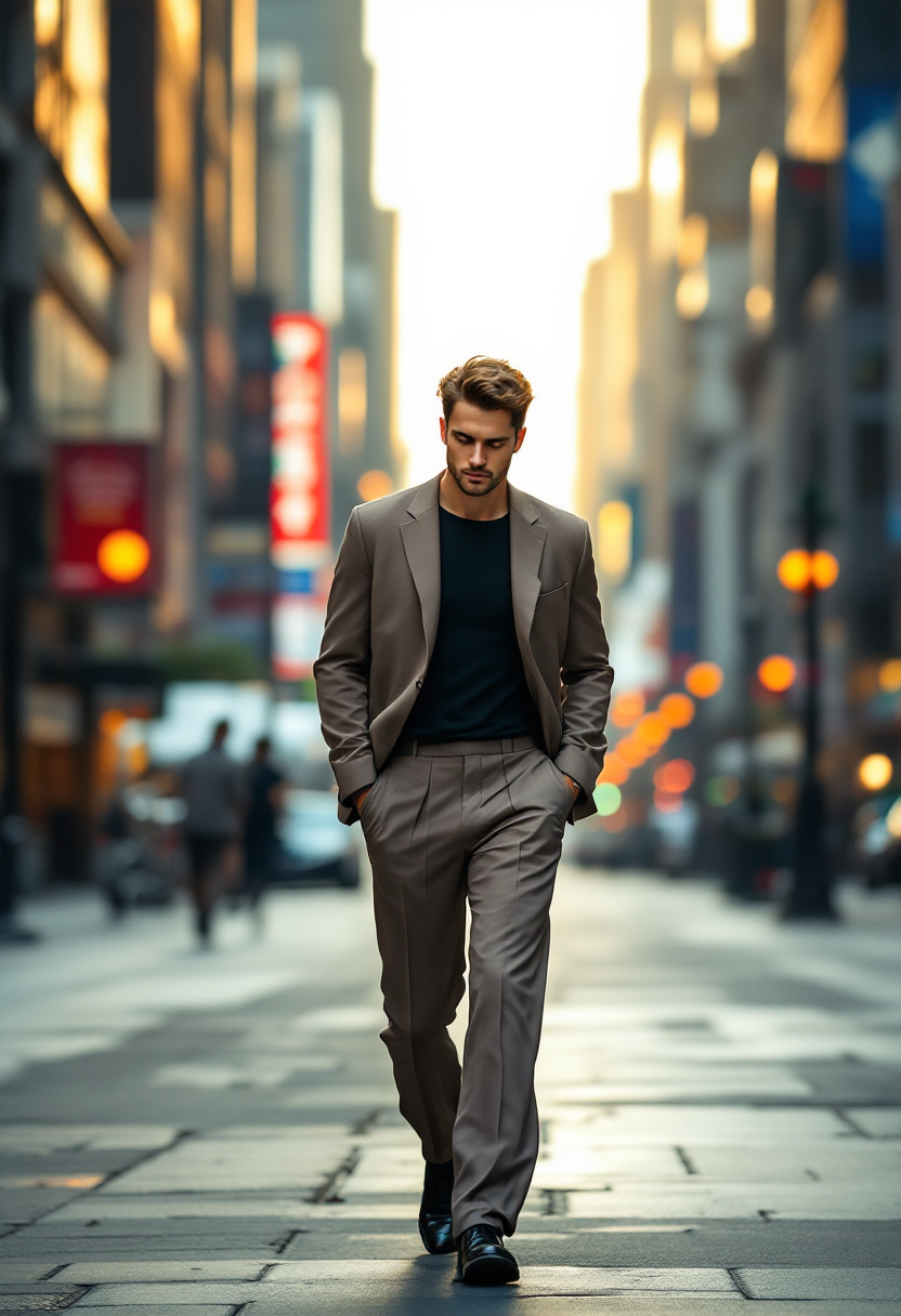 Taupe City Slim Trousers