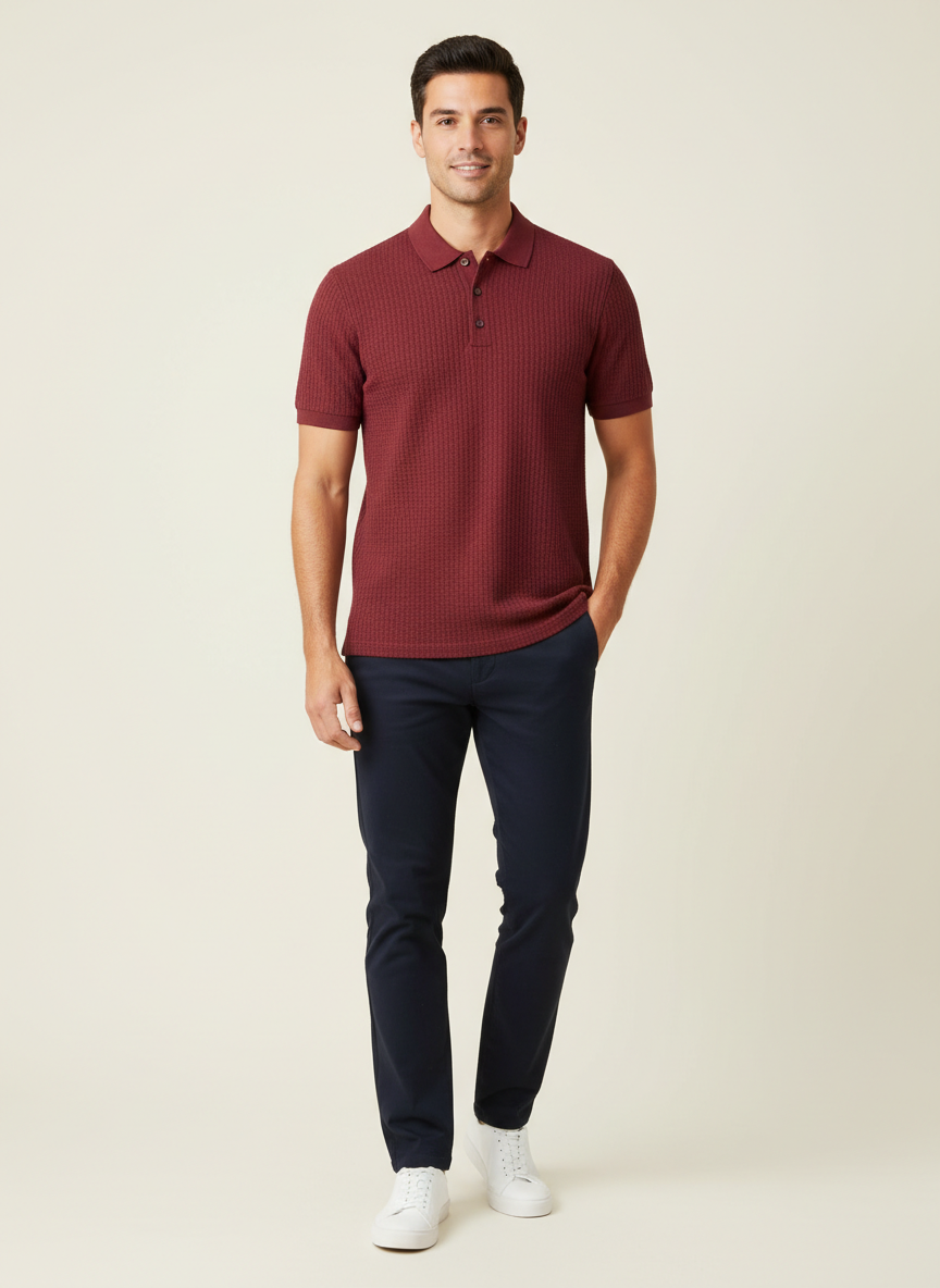 Vera Textured Knit Polo