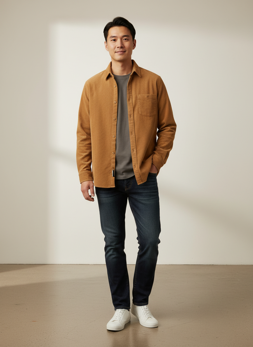 Aura Corduroy Button-Up