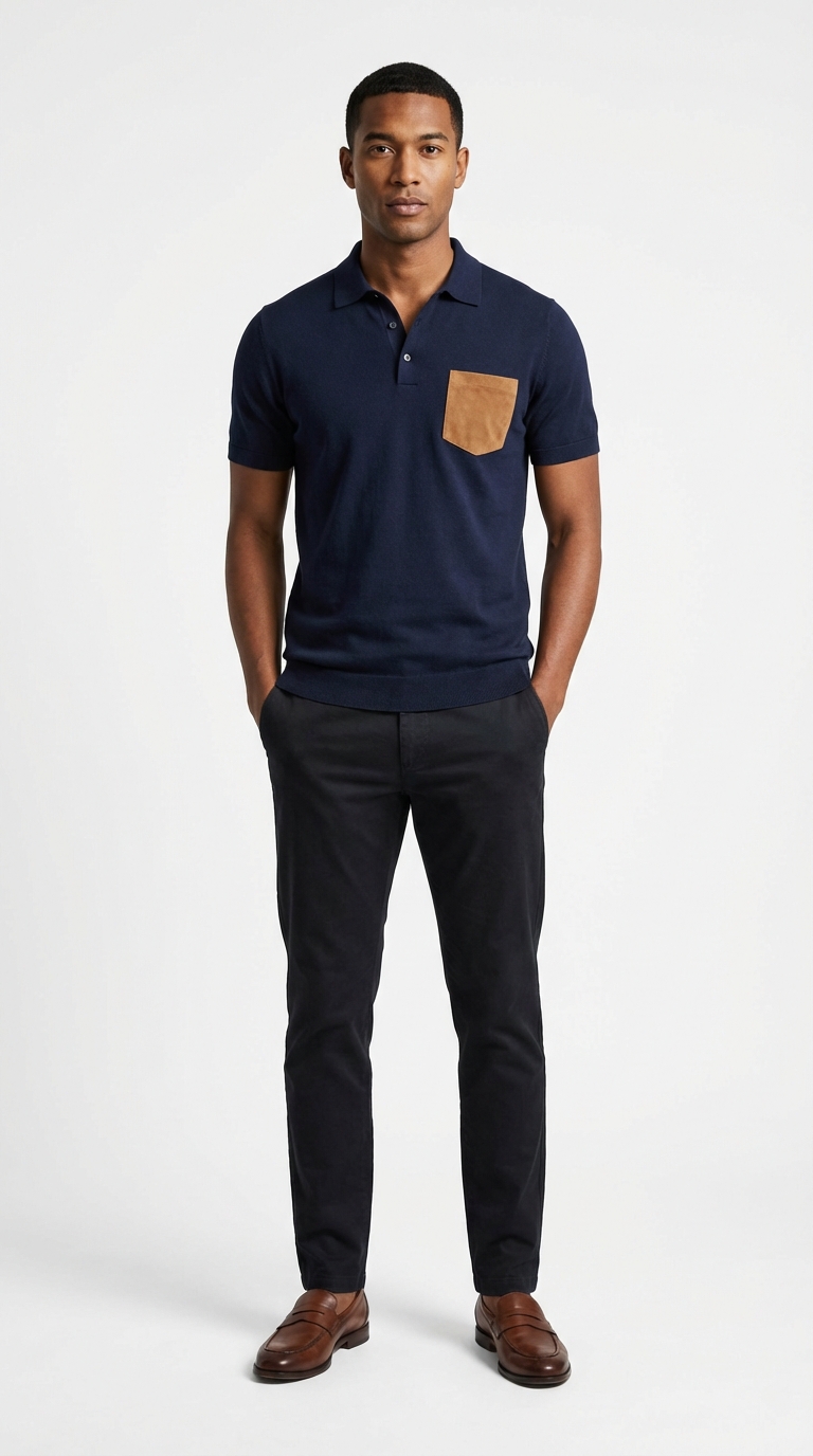 The Suede Patch Pocket Polo