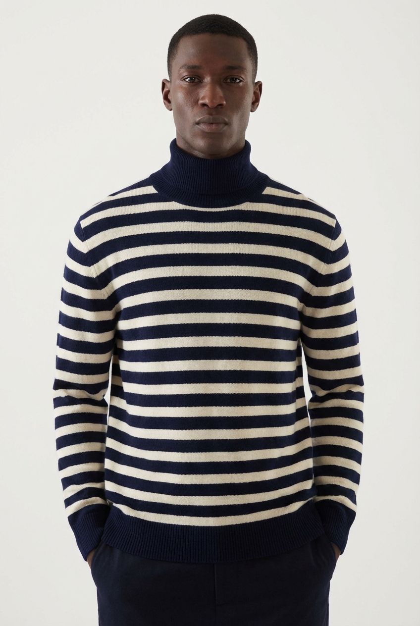 The Mariner Stripe Roll Neck