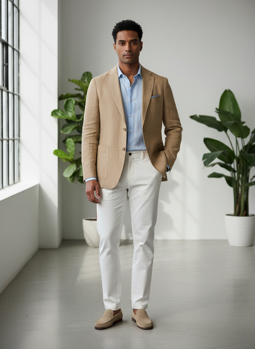 Aura Unstructured Linen Blazer