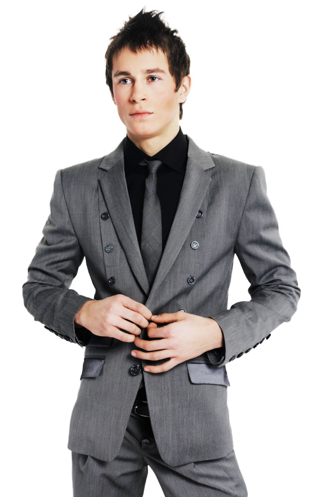 Hermitage Shiny Gray Slim Fit Disco Suit