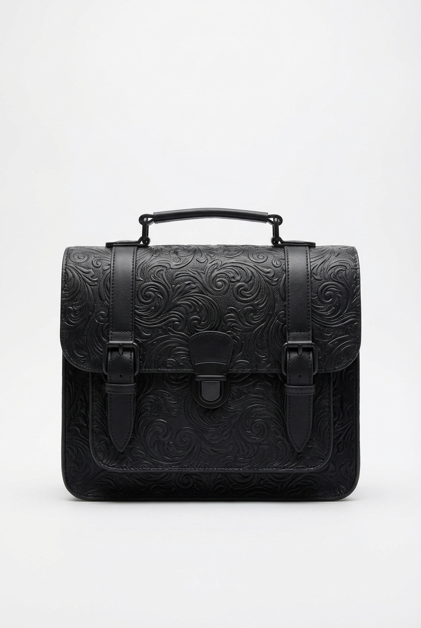 Blackened Baroque Satchel