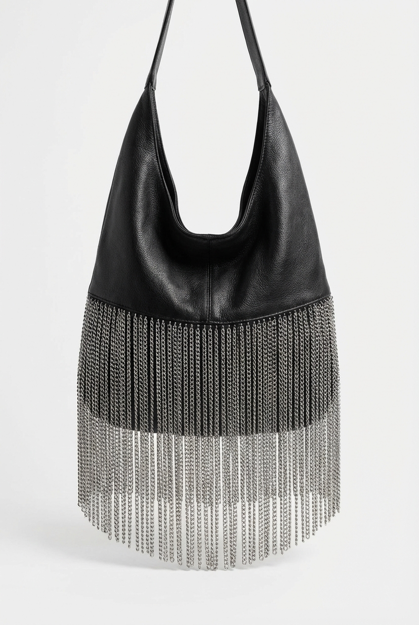 Chain Fringe Hobo Bag