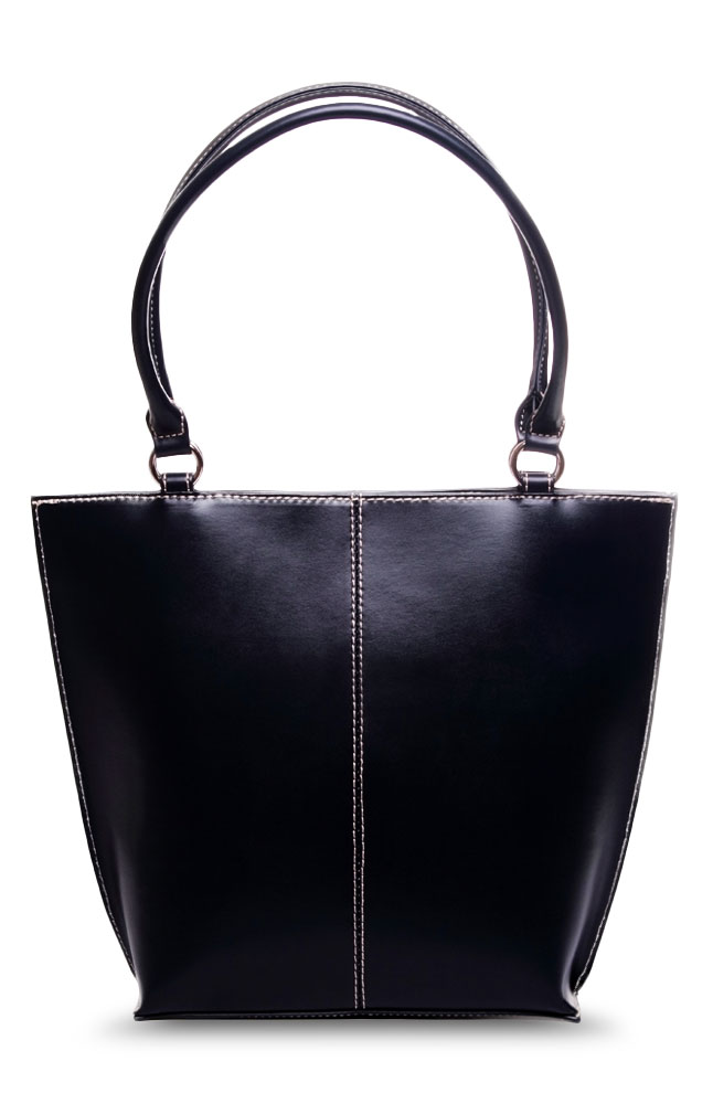 Gusso Black Leather Tote Bag