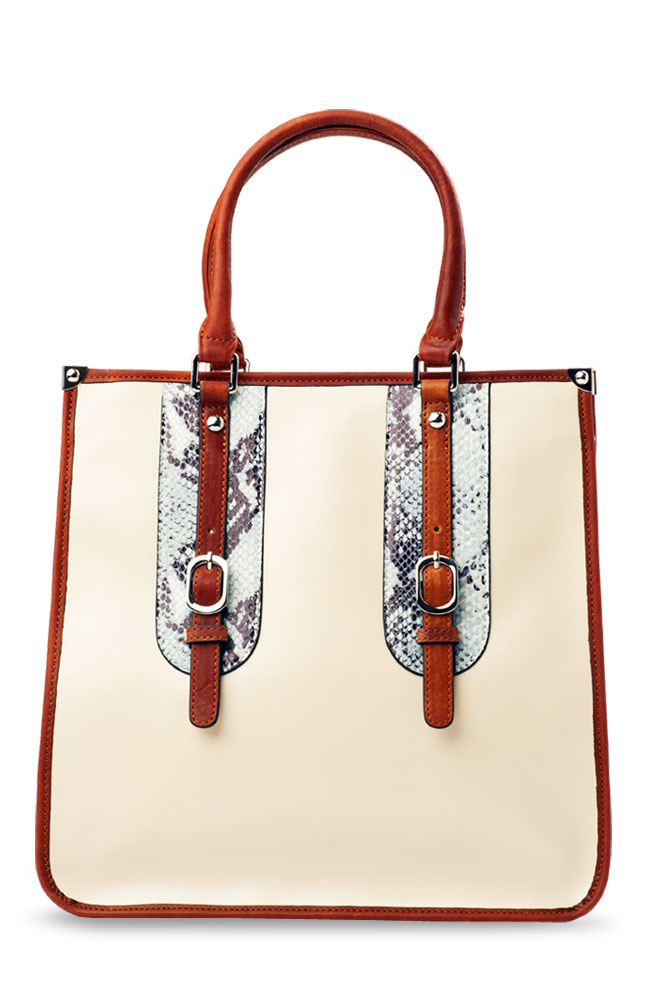 Luigi Valenti Beige Tote Bag