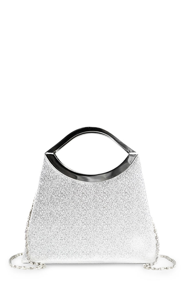 Borsati Sparkling Silver Box Clutch