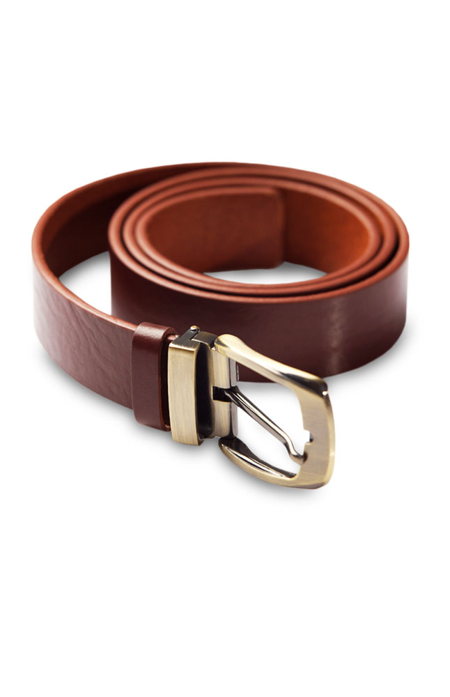 Albini Brown Slim Leather Belt