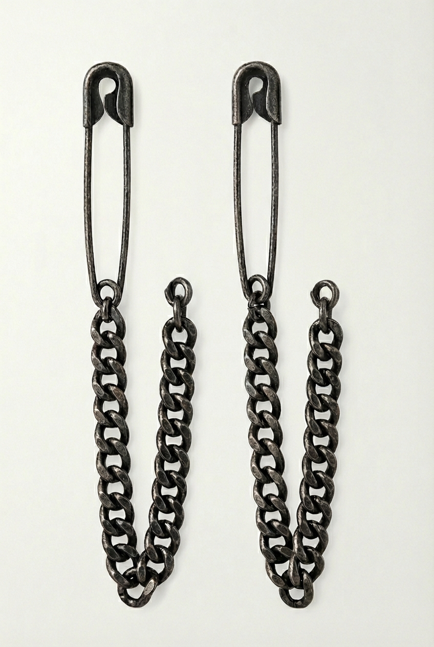 Oversized Safety Pin Drop Earrings