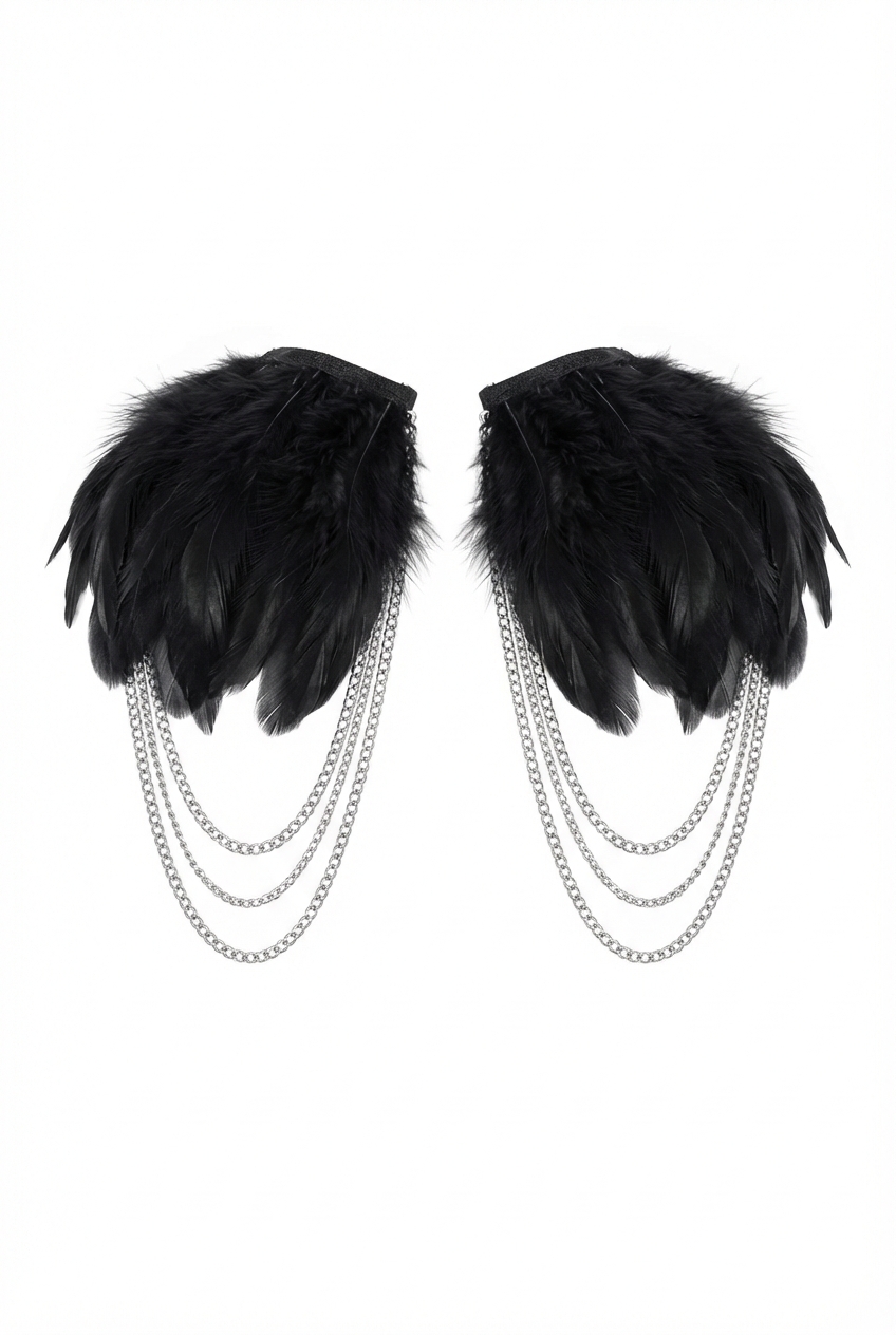 Clip-on Feather Chain Epaulets