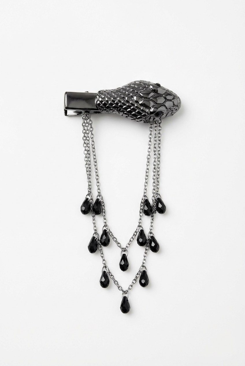 Crystal Drop Serpent Hair Clip
