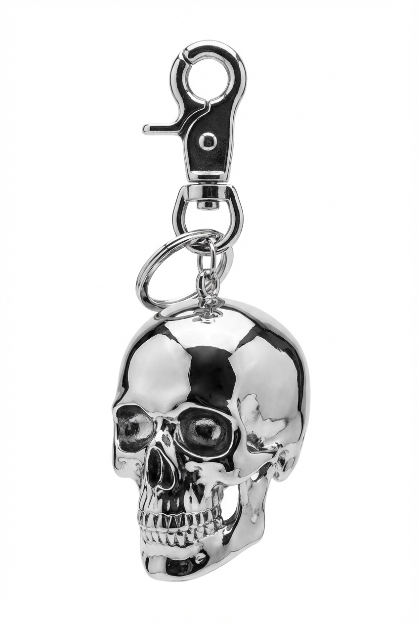 Heavy Chrome Skull Car-Charm