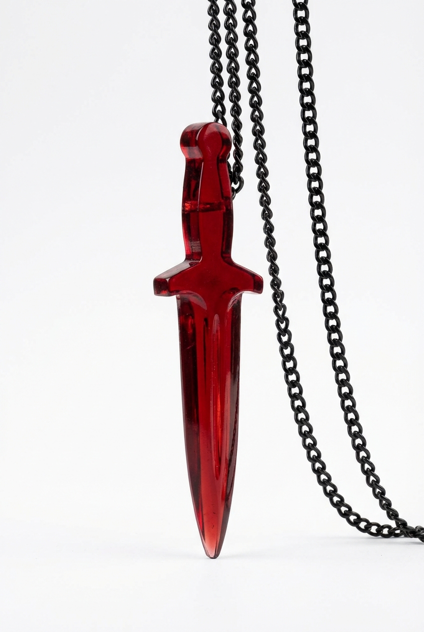 Blood Resin Dagger Pendant