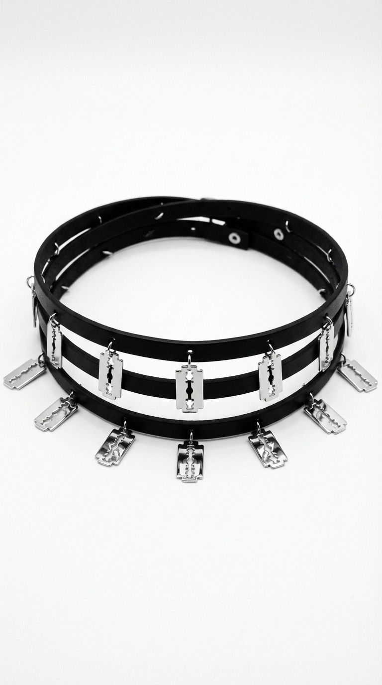Stacked Razor Blade Choker
