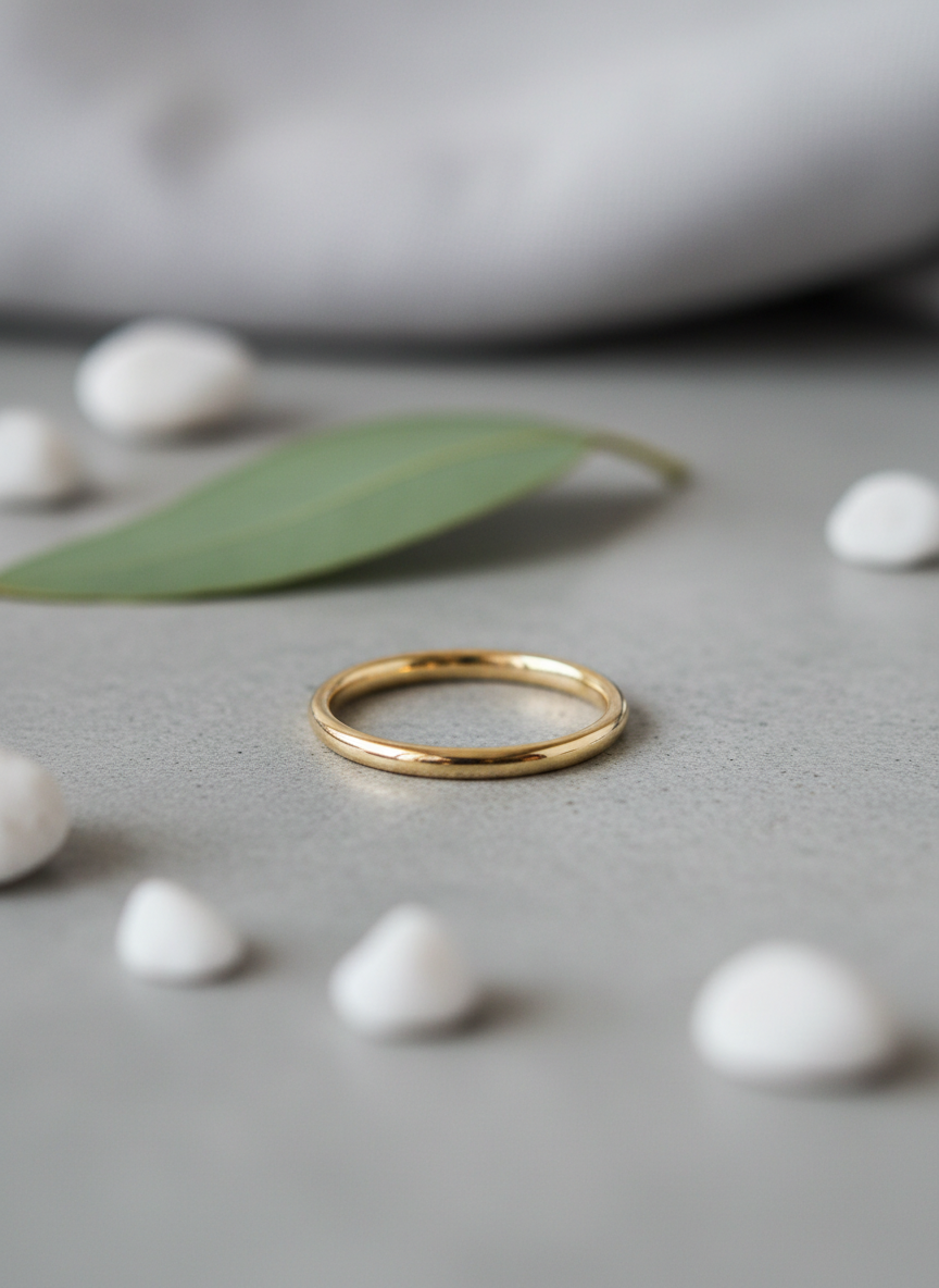 Aura Minimalist Gold Band