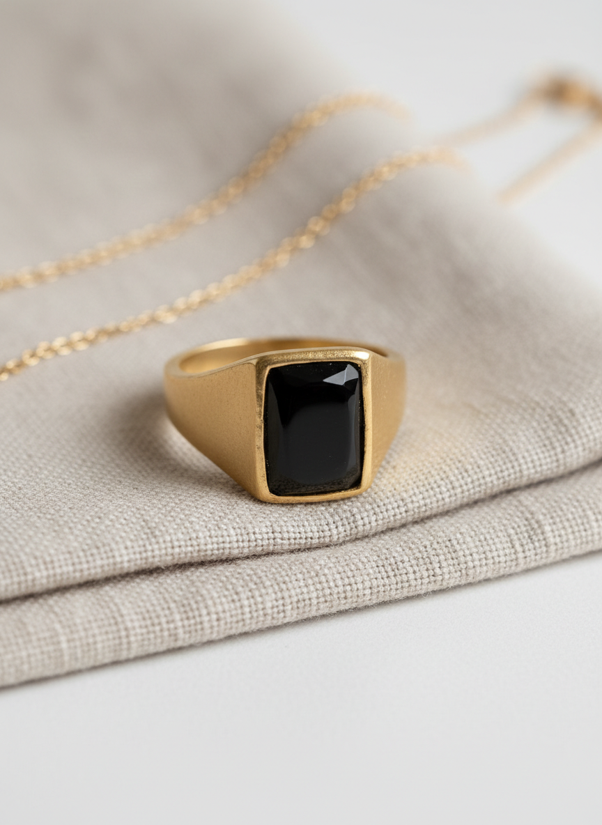 Rebel Onyx Signet Ring