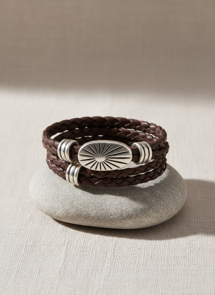 Solstice Braided Leather Wrap
