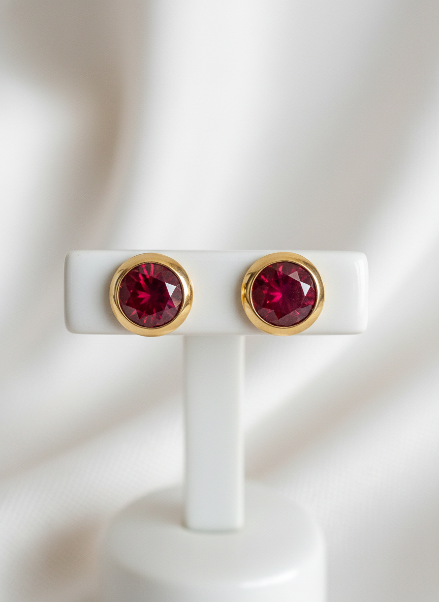 Rebel Ruby Stud Earrings