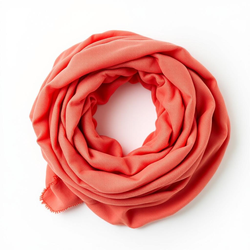 Coral Matte Chiffon Scarf