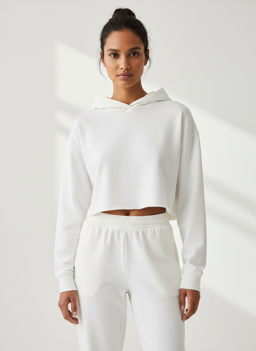 Aura Cropped Terry Hoodie