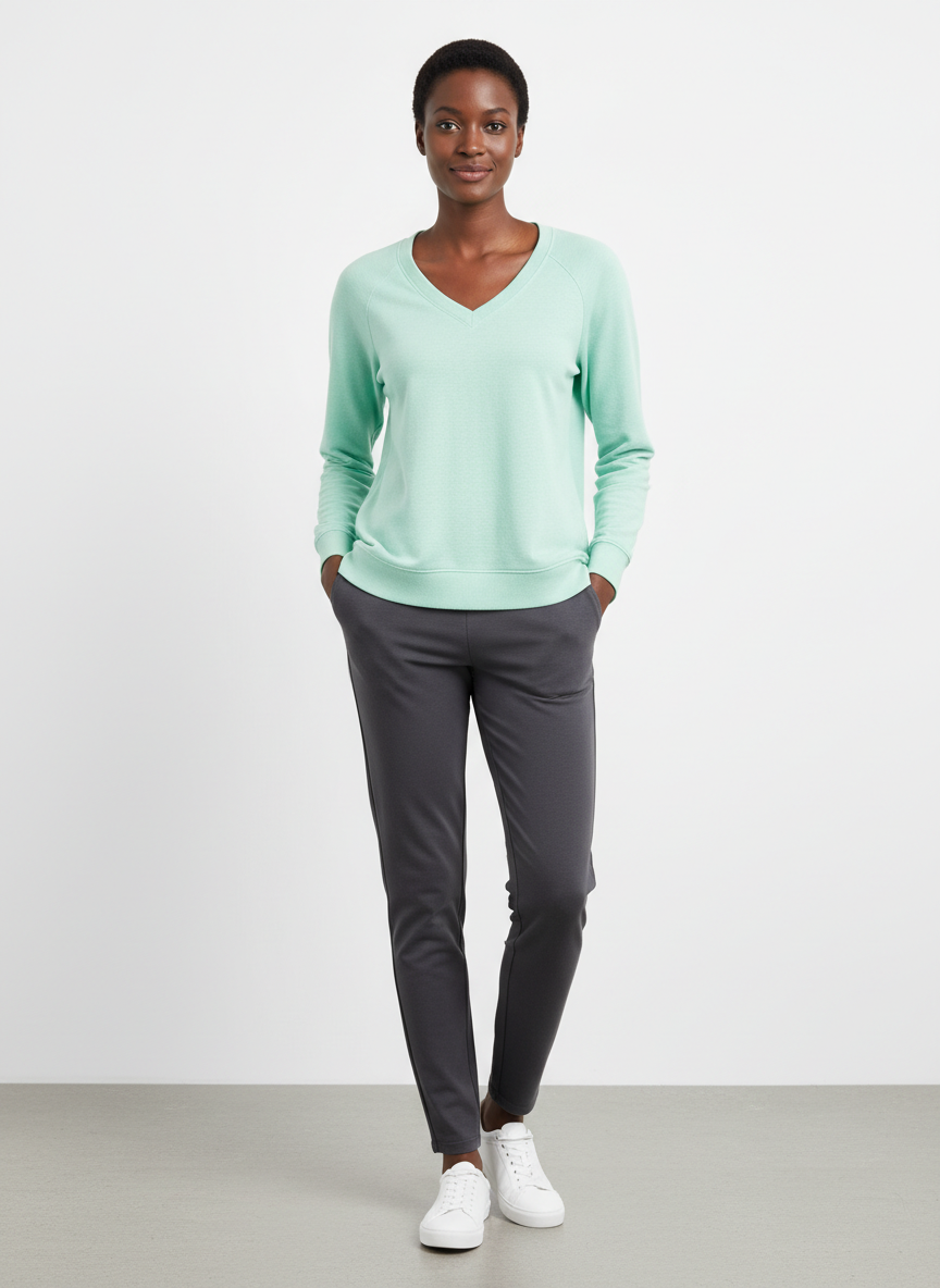 Lumina V-Neck French Terry Pullover