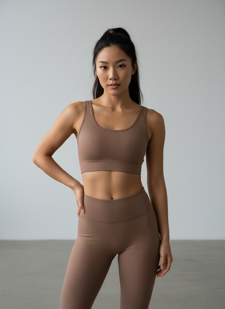 Aura Seamless Ribbed Bra-Top