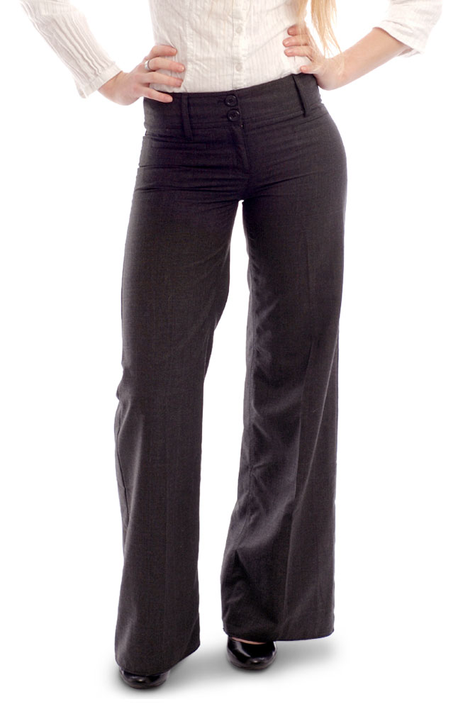 Versatil Black Flared Formal Pants