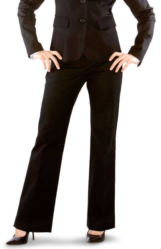Luigi Valenti Straight Leg Black Formal Pants